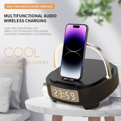 Быстрый стерео типа Bluetooth динамик Qi зарядное устройство Часы 3000mAh батарея