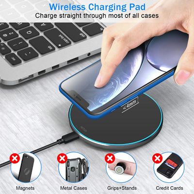 Портативный сертификат CE Qi Fast Wireless Charging Pad 15w Для смартфона
