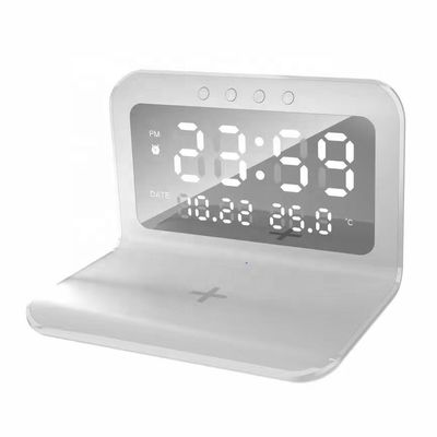 ABS Qi беспроводное зарядное устройство Часы светодиодный дисплей быстрая зарядка