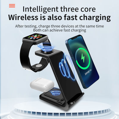 Многофункциональное Qi 3 в 1 15w беспроводное зарядное устройство для Iphone Iwatch Телефонный стенд