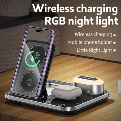 RGB Qi беспроводное зарядное устройство Dock Base 205KHz Черный Для домашнего убранства