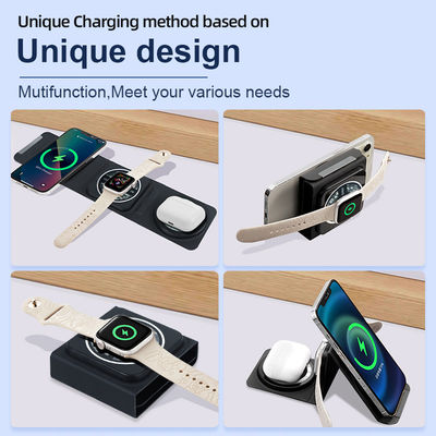 Белая ABS магнитная многочисленная беспроводная зарядная станция для iPhone 3 в 1